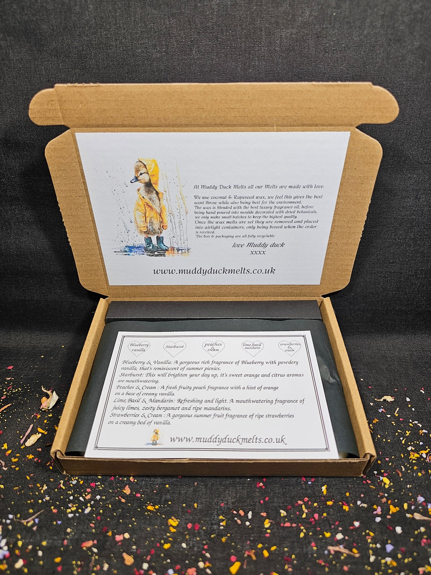 Summer fruits Collection of 20 heart wax melts in gift box