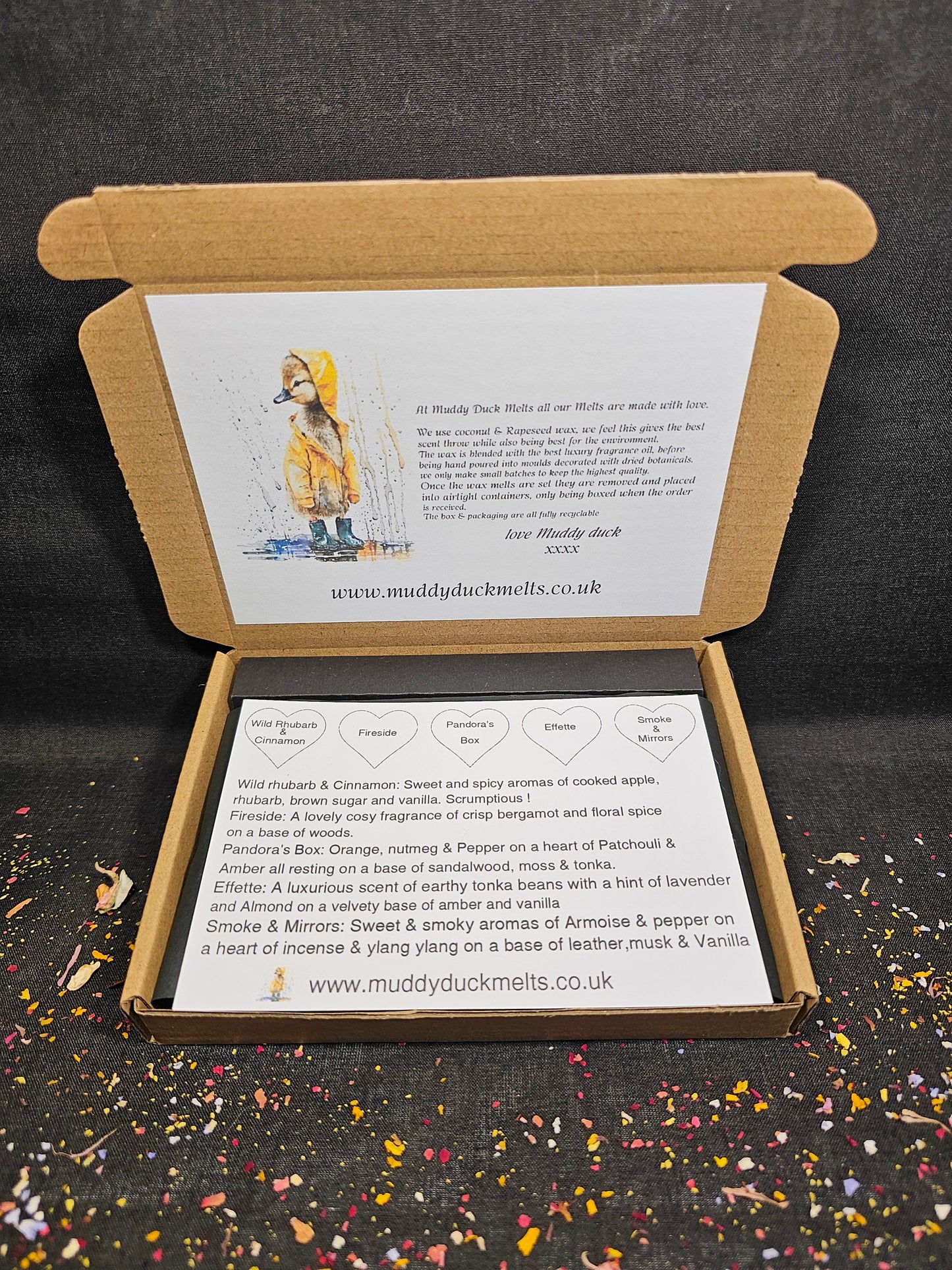 Winter Collection of 20 heart wax melts in gift box