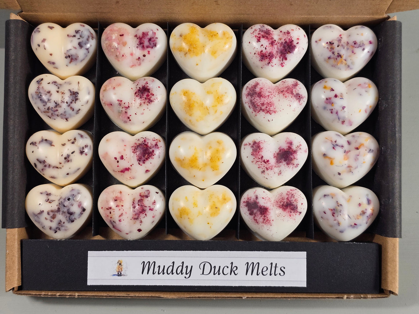 Spring Collection of 20 heart wax melts in gift box