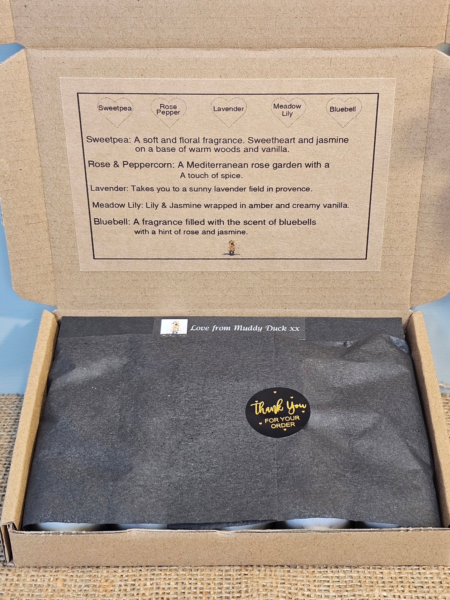 Floral Collection of 20 heart wax melts in gift box