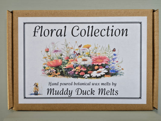 Floral Collection of 20 heart wax melts in gift box