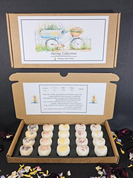 Spring Collection of 20 heart wax melts in gift box